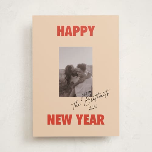 This is a candy apple holiday photo cards with standard by Studio Suku called the jolly type printing on recycled smooth signature in standard