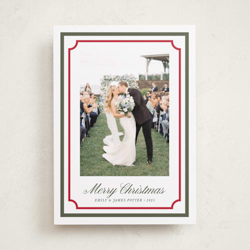 This is a holly jolly holiday photo cards with standard by Alston Foster called charming frame printing on recycled smooth signature in standard
