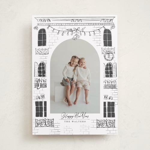 This is a ink holiday photo cards with standard by Baumbirdy called holiday terrace printing on recycled smooth signature in standard