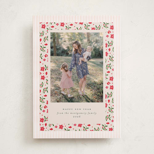 This is a eggnog holiday photo cards with standard by Claudia Orengo called pique nique printing on recycled smooth signature in standard
