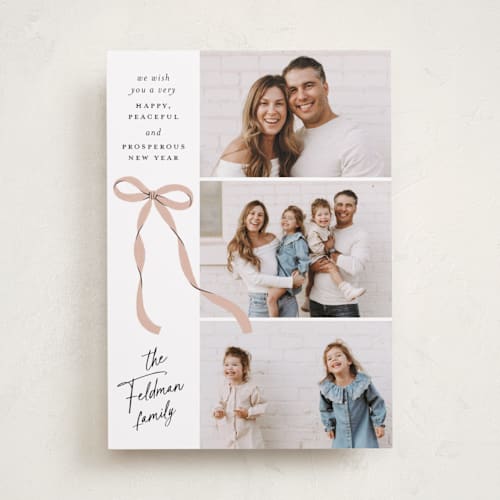This is a blush holiday photo cards with standard by Paper Raven Co. called ascend printing on recycled smooth signature in standard