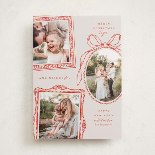 This is a flame holiday photo cards with standard by Meagan Christensen called victorian printing on recycled smooth signature in standard