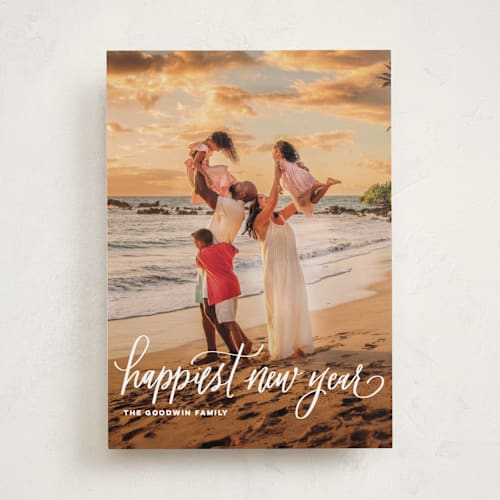 This is a snow holiday photo cards with standard by Elsa Duncan called a very mele kalikimaka printing on recycled smooth signature in standard