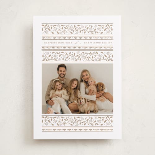 This is a snowbound holiday photo cards with standard by Erin L. Wilson called fair isle printing on recycled smooth signature in standard
