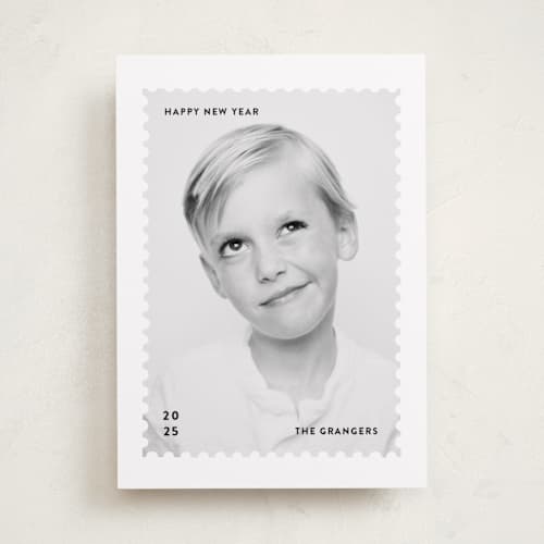 This is a snow holiday photo cards with standard by Gwen Bedat called stamp printing on recycled smooth signature in standard