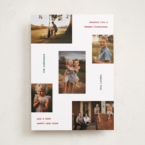 This is a festive holiday photo cards with standard by Pati Cascino called axel printing on recycled smooth signature in standard