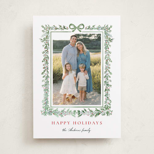 This is a evergreen holiday photo cards with standard by Petra Kern called fir frame printing on recycled smooth signature in standard