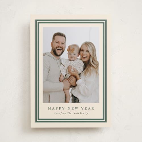This is a tree holiday photo cards with standard by Carolyn MacLaren called preppy frame printing on recycled smooth signature in standard