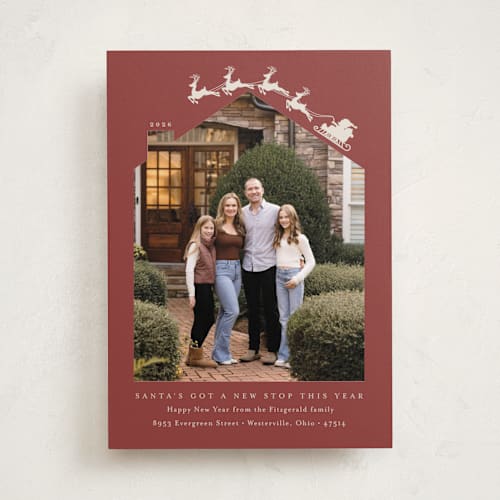 This is a cinnamon holiday photo cards with standard by Heather Schertzer called new stop printing on recycled smooth signature in standard