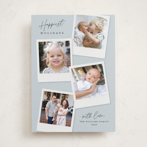 This is a ice holiday photo cards with standard by Kerry Doyle called instant elegance printing on recycled smooth signature in standard