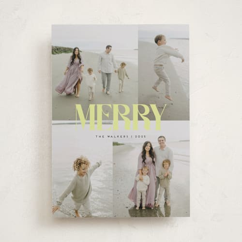This is a citron holiday photo cards with standard by Morgan Kendall called cover printing on recycled smooth signature in standard