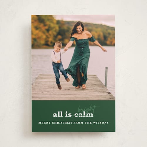 This is a evergreen holiday photo cards with standard by Corie Page called bright edit printing on recycled smooth signature in standard
