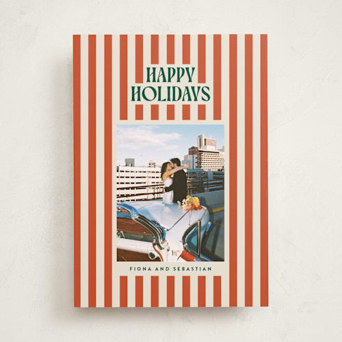 This is a mistletoe holiday photo cards with standard by Ekko Studio called bold & bright printing on recycled smooth signature in standard