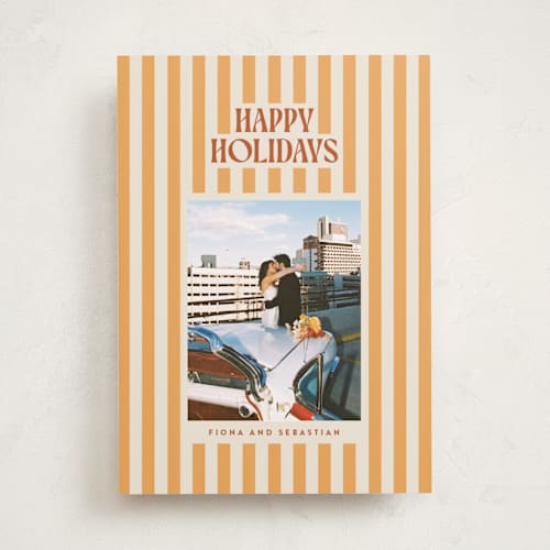 This is a cider holiday photo cards with standard by Ekko Studio called bold & bright printing on recycled smooth signature in standard