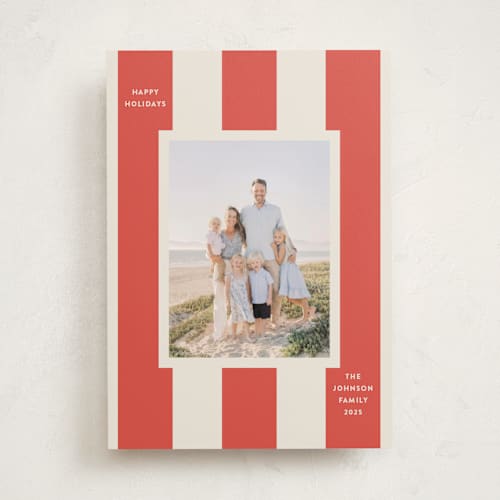 This is a stocking holiday photo cards with standard by Megan Davis called aperitivo printing on recycled smooth signature in standard