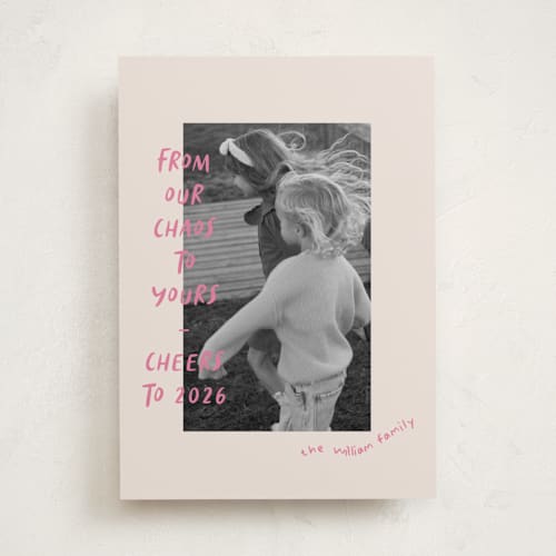 This is a gumdrop holiday photo cards with standard by Vera Lim called happy chaos printing on recycled smooth signature in standard