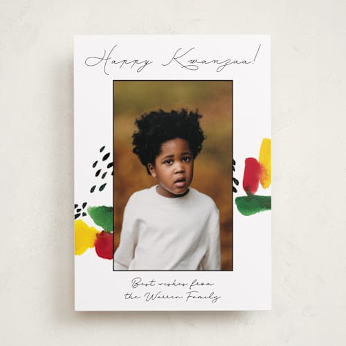 This is a cloud kwanzaa cards with standard by Stick and Petal called colorful kwanzaa printing on recycled smooth signature in standard