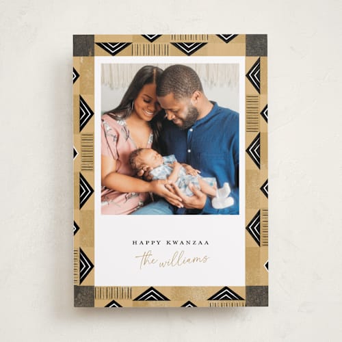 This is a wheat kwanzaa cards with standard by Robert and Stella called kwanzaa border printing on recycled smooth signature in standard