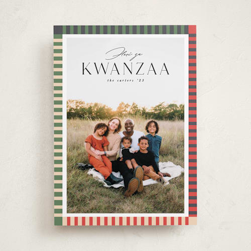 This is a watermelon kwanzaa cards with standard by Creo Study called lined edge printing on recycled smooth signature in standard