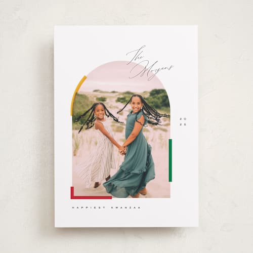 This is a snow kwanzaa cards with standard by Kristie Kern called kwanzaa minimalist printing on recycled smooth signature in standard