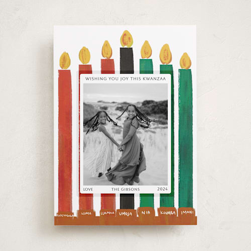 This is a cotton kwanzaa cards with standard by Angel Walker called kwanzaa joy printing on recycled smooth signature in standard