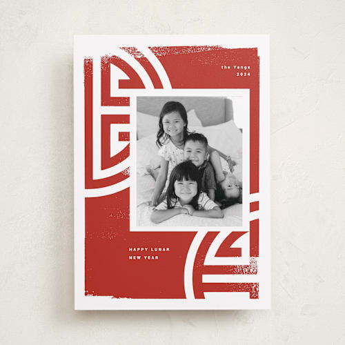 This is a jasper chinese new year cards by Sumak Studio called good luck printing on recycled smooth signature in standard