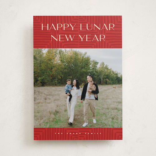 This is a apple chinese new year cards by Pixel and Hank called lunar printing on recycled smooth signature in standard