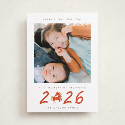 This is a kumquat chinese new year cards by Vivian Yiwing called 2026 horse year printing on recycled smooth signature in standard