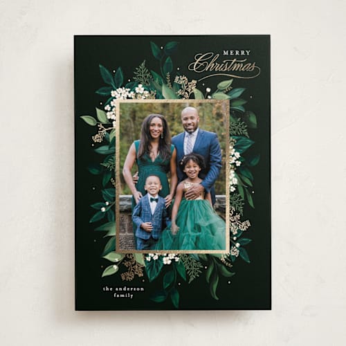 This is a emerald met with foil pressed by Susan Moyal called emerald vines printing on recycled smooth signature in standard