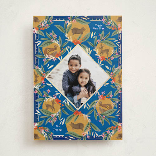 This is a azure met with foil pressed by Jackie Crawford called belles heures printing on recycled smooth signature in standard