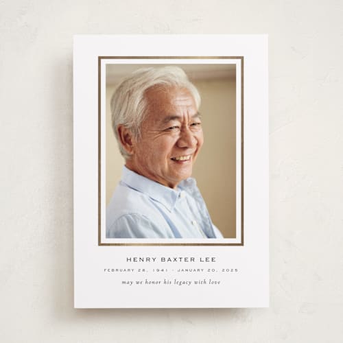 This is a cloud memorial cards with foil pressed by Sara Hicks Malone called l e g a c y printing on recycled smooth signature in standard