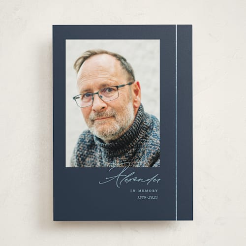 This is a marine memorial cards with foil pressed by Christie Garcia called minimally stated printing on recycled smooth signature in standard