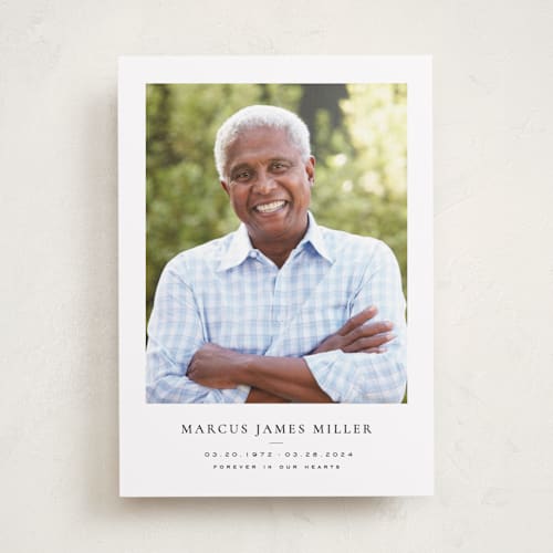 This is a ink memorial cards with standard by Wildfield Paper Co called daisies printing on recycled smooth signature in standard