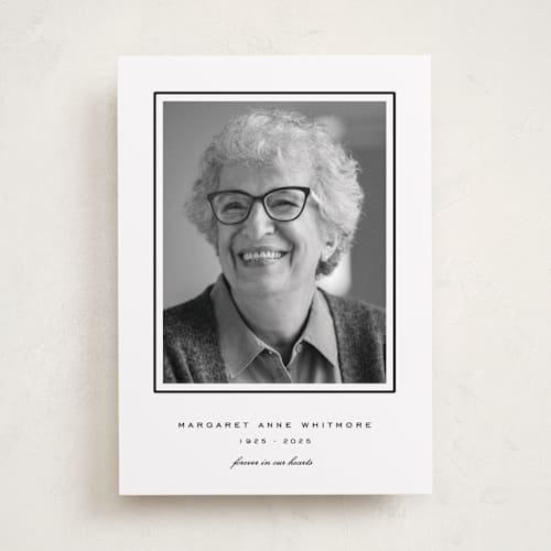 This is a ink memorial cards with standard by Blustery August called in remembrance printing on recycled smooth signature in standard