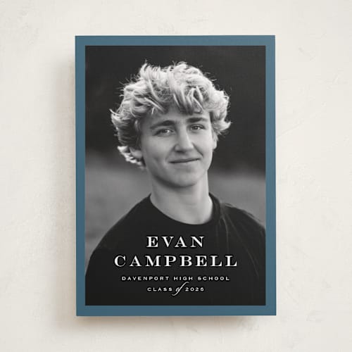 This is a rain graduation announcements with standard by Carolyn MacLaren called forever young printing on recycled smooth signature in standard