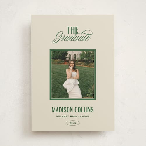 This is a butter graduation announcements with standard by Erin L. Wilson called the headliner printing on recycled smooth signature in standard