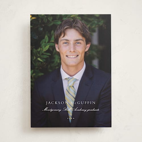 This is a cloud graduation announcements with standard by Sara Hicks Malone called academy printing on recycled smooth signature in standard