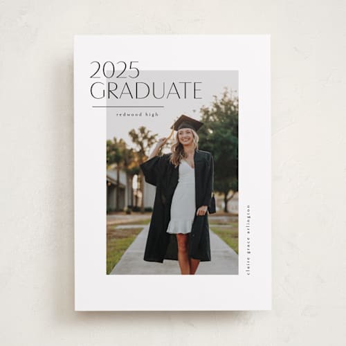 This is a silk graduation announcements with standard by Kelly Schmidt called cornered printing on recycled smooth signature in standard