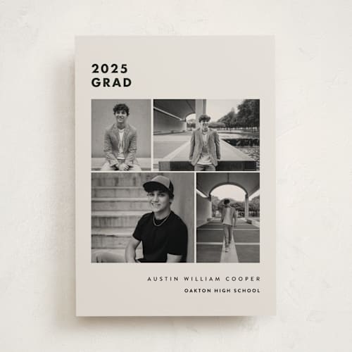 This is a sandstone graduation announcements with standard by Olivia Raufman called fourth quarter printing on recycled smooth signature in standard