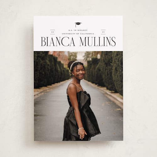 This is a opal graduation announcements with standard by Cindy Reynolds called accomplishment printing on recycled smooth signature in standard