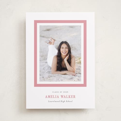 This is a peony graduation announcements with standard by Sara Hicks Malone called charm printing on recycled smooth signature in standard