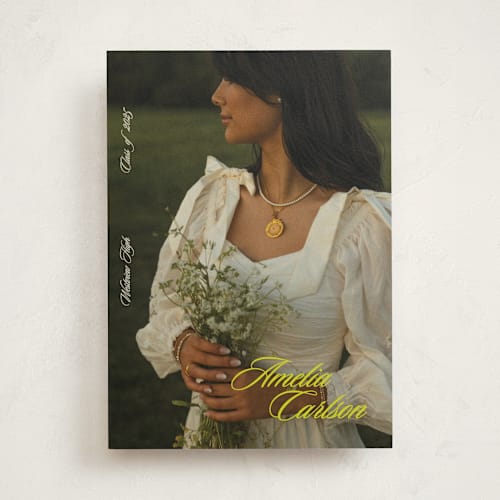 This is a citron graduation announcements with standard by Cleghorn Creative called classic pop printing on recycled smooth signature in standard