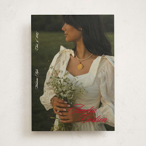 This is a scarlet graduation announcements with standard by Cleghorn Creative called classic pop printing on recycled smooth signature in standard