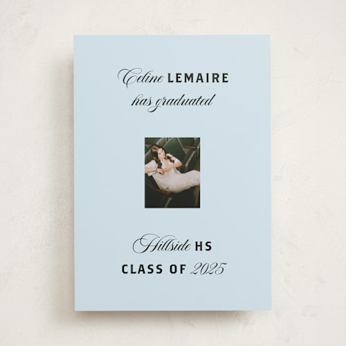 This is a sky graduation announcements with standard by Claire called popular printing on recycled smooth signature in standard