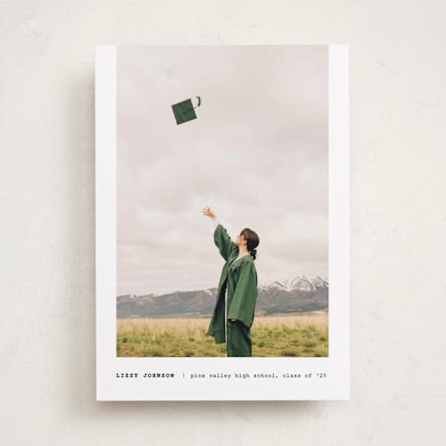 This is a silk graduation announcements with standard by Adelyn T. called subtle printing on recycled smooth signature in standard