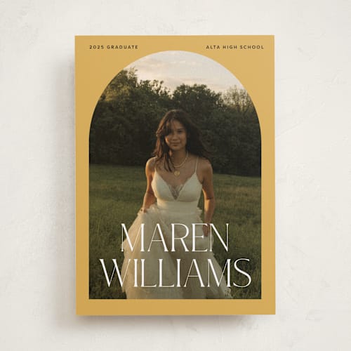This is a sunshine graduation announcements with standard by Robert and Stella called in vogue printing on recycled smooth signature in standard