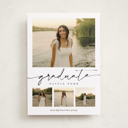 This is a snow graduation announcements with standard by Sarah Curry called graduation gallery printing on recycled smooth signature in standard