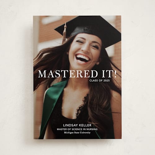 This is a snow graduation announcements with standard by Stacie Stankos called mastered it printing on recycled smooth signature in standard