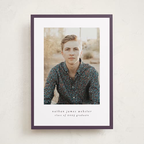 This is a aubergine graduation announcements with standard by Lea Delaveris called wrapped printing on recycled smooth signature in standard