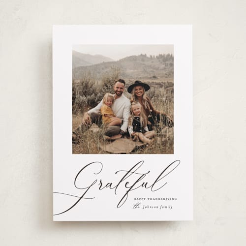 This is a mist thanksgiving cards invitations with standard by Nicole Walsh called grateful printing on recycled smooth signature in standard